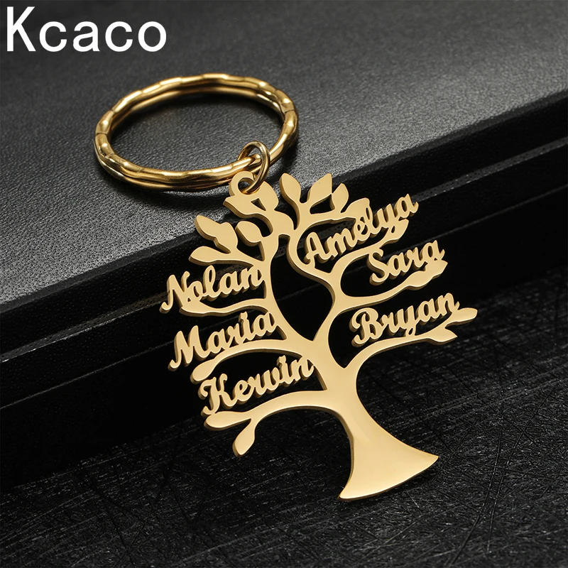 Top Trends: Custom Name Keychain Personalized Stainless Steel Pendant Keychains For Women Men Customized Tree Of Life Nameplate Keyring Gift Shoppable Styles