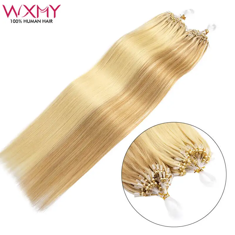 Top Trends: Micro Loop Human Hair Extensions For Women 50Pcs Straight Microring Hair Extensions 40g / 50g / Pack Invisible Natural Remy Hair Shoppable Styles