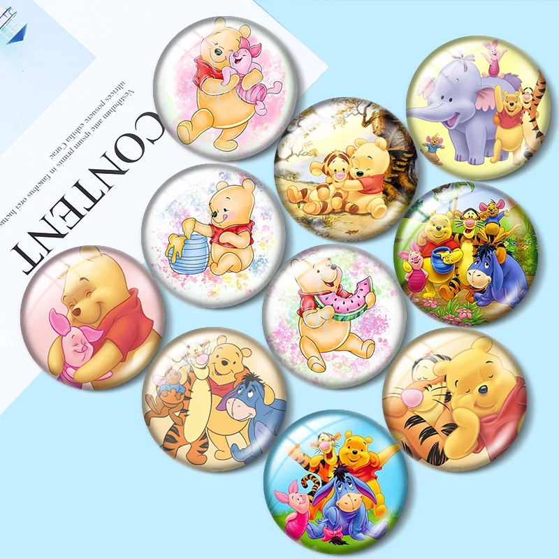 Top Trends: Cartoon Little Bear And Tiger 12mm / 18mm / 20mm / 25mm Round Photo Glass Cabochon Demo Flat Back Making Findings Shoppable Styles