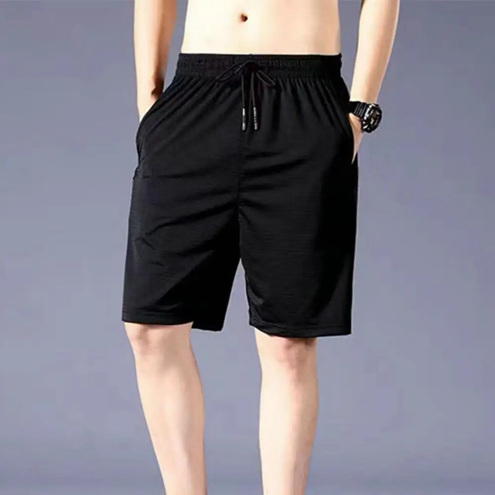 Top Trends: Men Summer Shorts Quick Dry Breathable Elastic Waist Pocket Drawstring Thin Mesh Cooling Sports Short Pants Male Clothes Shoppable Styles