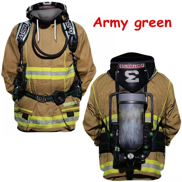 Top Trends: Funny Cool Men / Women Cosplay Graphic Sweatshirts Firefighter 3D Print Hoodies Shoppable Styles - Image 6