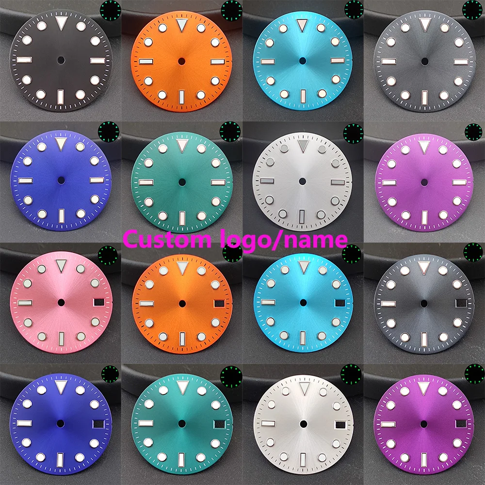 Top Trends: 28.5mm NH35 Dial NH35 Nh36 Watch Dial Face Insert Parts For Watch NH35 36 Movement Watch Green Luminous Accessories Shoppable Styles