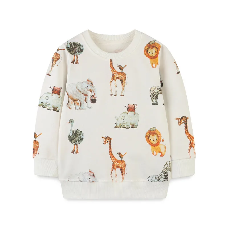 Top Trends: Jumping Meters New Arrival Children&#039;s Sweatshirts Long Sleeve Kids Girls Boys Hooded Sport Animals Cartoon Baby Shirts Tops Shoppable Styles