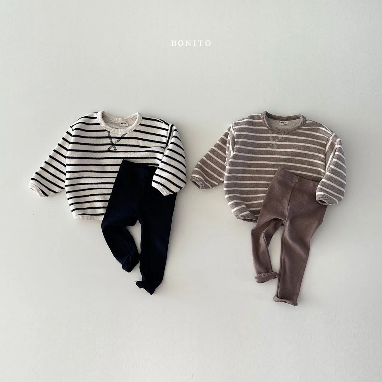 Top Trends: Winter New Baby Fleece Casual Set Infant Cardigan Vest + Striped Tops + Leggings 3pcs Suit Plus Velvet Boys Girls Warm Outfits Shoppable Styles - Image 6