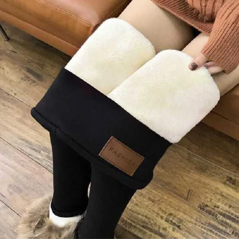 Top Trends: Women Winter Fleece Lined Leggings High Waist Velvet Keep Warm Pants Solid Comfortable Stretchy Thermal Tights Leggins S-5XL Shoppable Styles