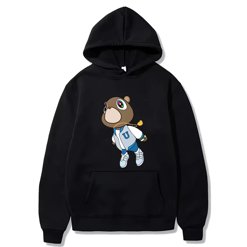 Top Trends: Kanye West Graduation Bear Vintage Hoodie Men Women Hip Hop Pullover Streetwear Oversized Unisex Long Sleeve Hooded Sweatshirt Shoppable Styles