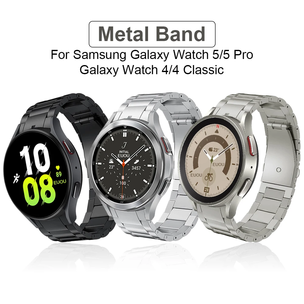 Top Trends: No Gaps Stainless Steel Strap For Samsung Galaxy Watch 4 Classic 46mm 42mm / 44mm 40mm / Galaxy Watch 5 Pro 45mm Band Metal Bracelet Shoppable Styles