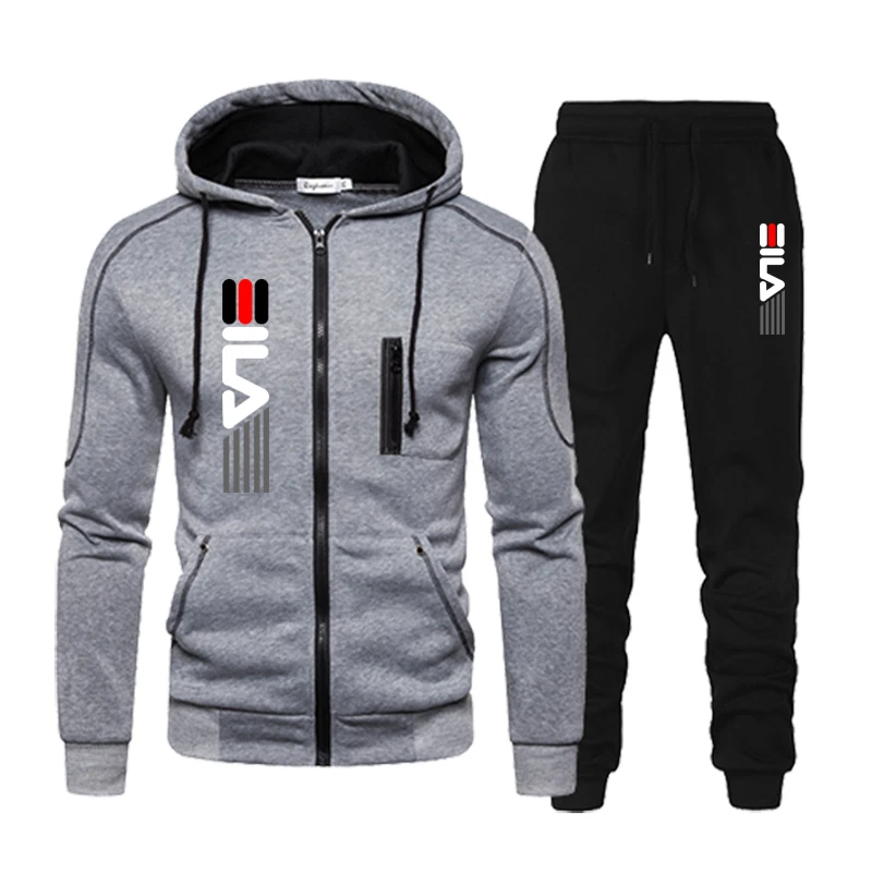 Top Trends: Mens Zipper Jacket Hooded Pullover+ Sweatpants 2 Piece Set Fashion Casual Tracksuit Winter High Quality Jogger Male Tops Or Pants Shoppable Styles