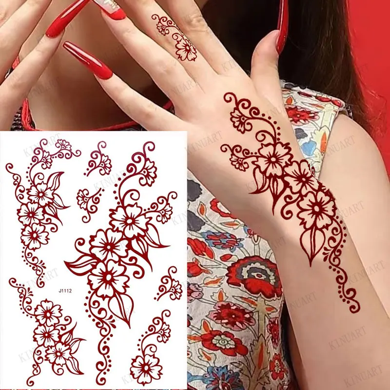 Top Trends: Waterproof Temporary Tattoos For Women Henna Tattoo Stickers Mehndi Design Fake Tattoo For Hand Leg Sleeve Body Art Hena Tatoo Shoppable Styles