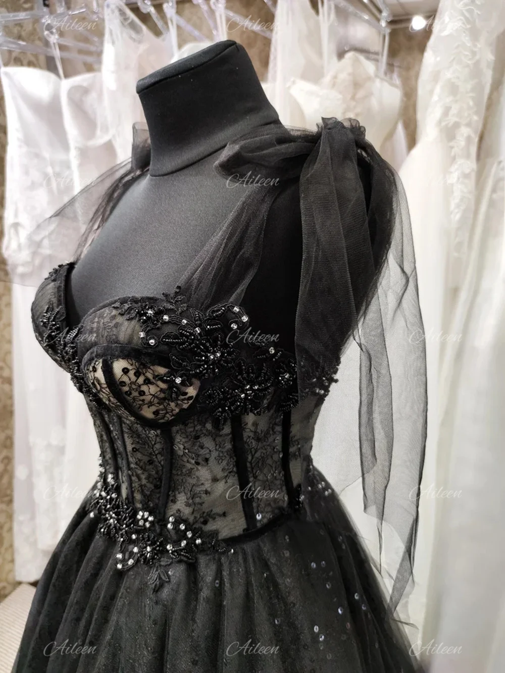 Top Trends: Aileen Black Lace Gothic Glitter Wedding Dress Women's Elegant Dresses Prom Luxury Weddings Evening Formal Party Woman Cocktail Shoppable Styles - Image 4