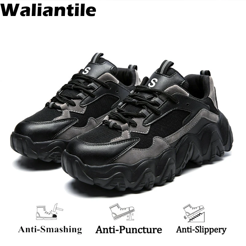 Top Trends: Waliantile Stylish Safety Shoes For Men Women Steel Toe Anti-smash Industrial Work Boots Puncture Proof Indestructible Sneakers Shoppable Styles