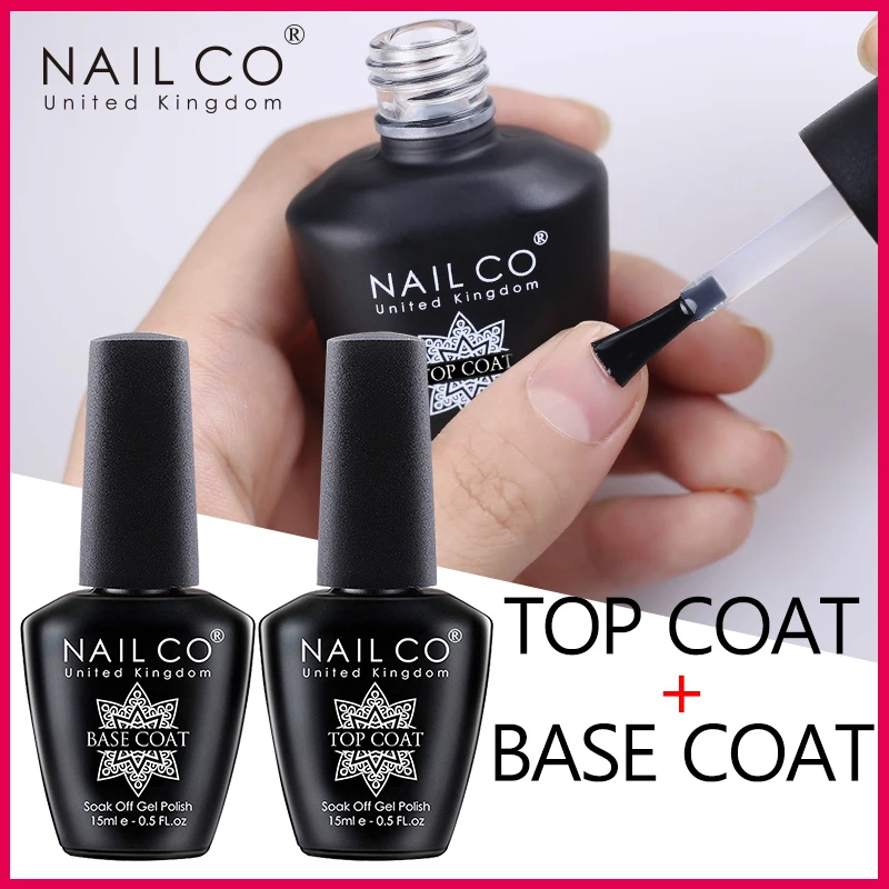 Top Trends: NAILCO No Wipe Top Coat Base Coat Primer Lacquer UV Colors Gel Nail Polish Esmalte Soak Off Semi Permanente Vernis Nail Art Tips Shoppable Styles