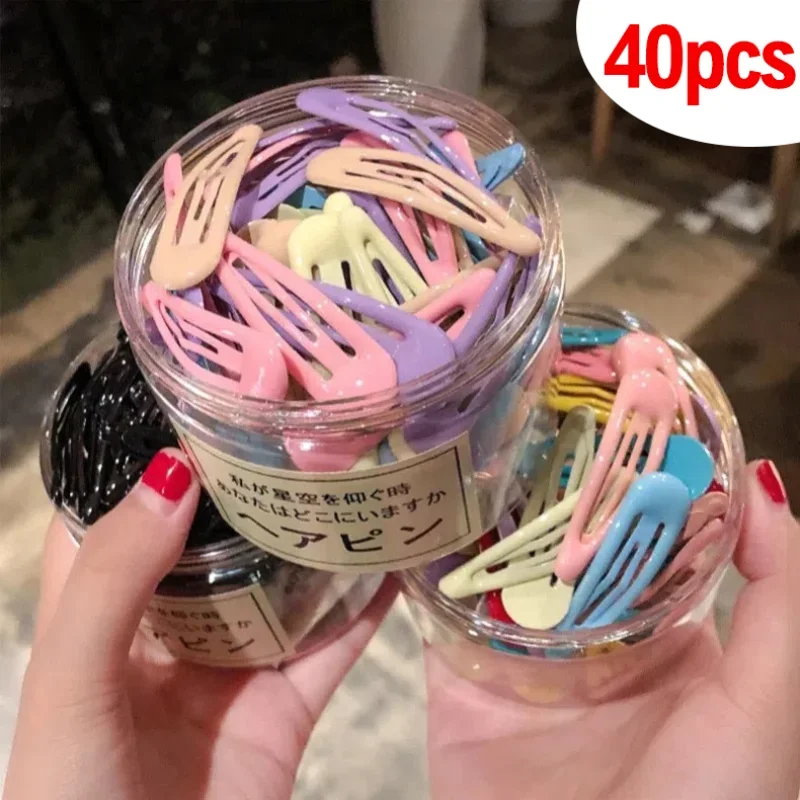 Top Trends: 10 / 40pcs Cute Hair Clips For Women Girl Colorful BB Hair Clips Kid Snap Metal Barrettes Hairpins Clip Bobby Pin Hair Accessories Shoppable Styles