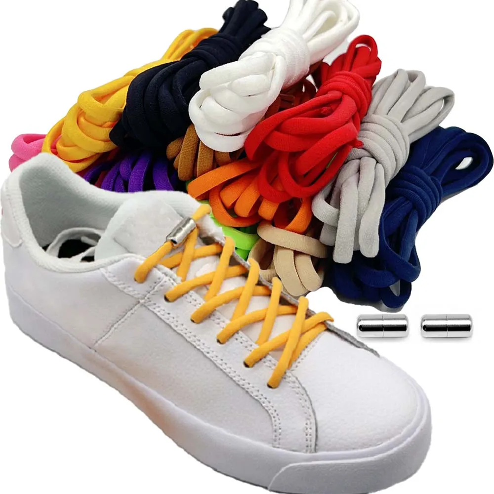 Top Trends: 1 Pair Quick Locking Shoelaces Without Ties Elastic Laces Sneaker Widened Oval No Tie Shoe Laces Kids Adult Shoelace For Shoes Shoppable Styles