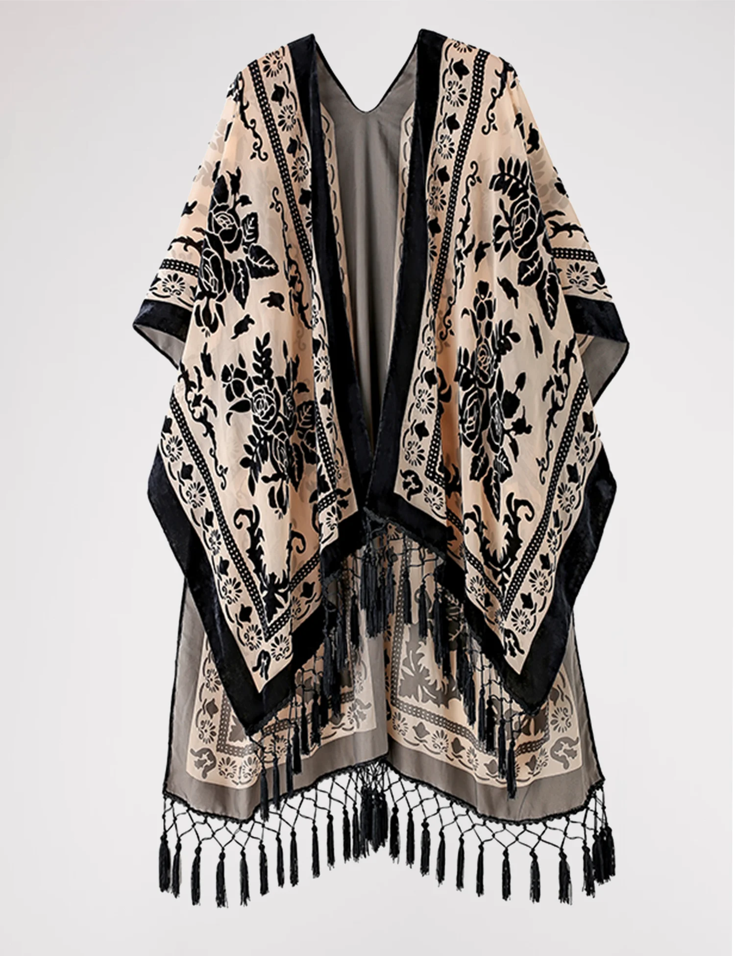 Top Trends: MJSERECA Bohemian Fashion Women Burnt Plush Kimono Long Cardigan With Tassel Beach Cover-up Luxury Holiday Casual Cardigan Shawl Shoppable Styles