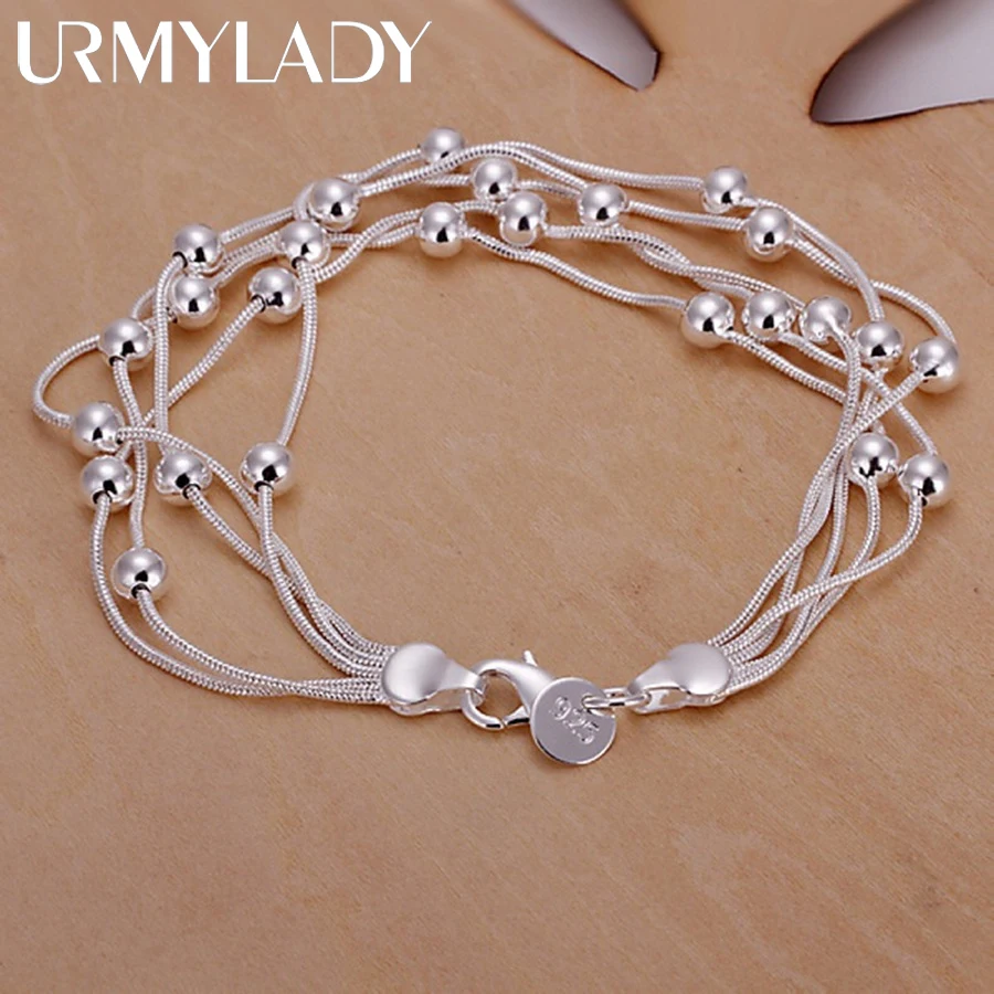 Top Trends: Hot Sell Fashion Fine Product 925 Sterling Silver Jewelry Chain Beads Bracelets For Cute Lady Women Gifts Free Shipping H234 Shoppable Styles