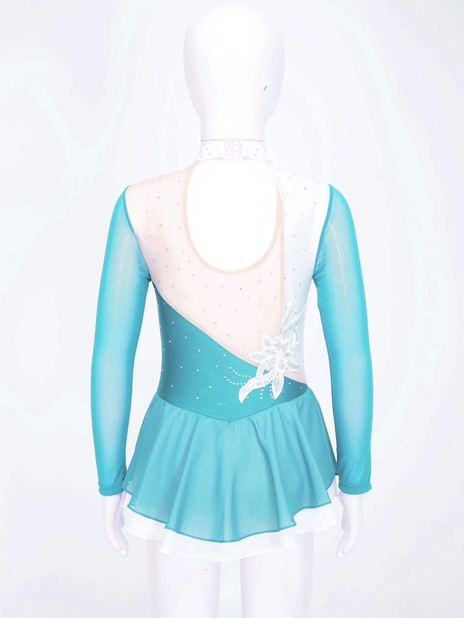 Top Trends: Kids Girls Long Sleeve Hollow Back Ballet Leotards Dance Dresses Sparkling Rhinestone Figure Ice Skating Dress Dance Performance Shoppable Styles - Image 6