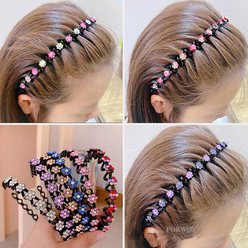 Top Trends: Fashion Pearl Non-Slip Rhinestone Hairbands Elastic Flower Women Hair Hoop Bands Headband Bezel Girls Hair Accessories Headdress Shoppable Styles