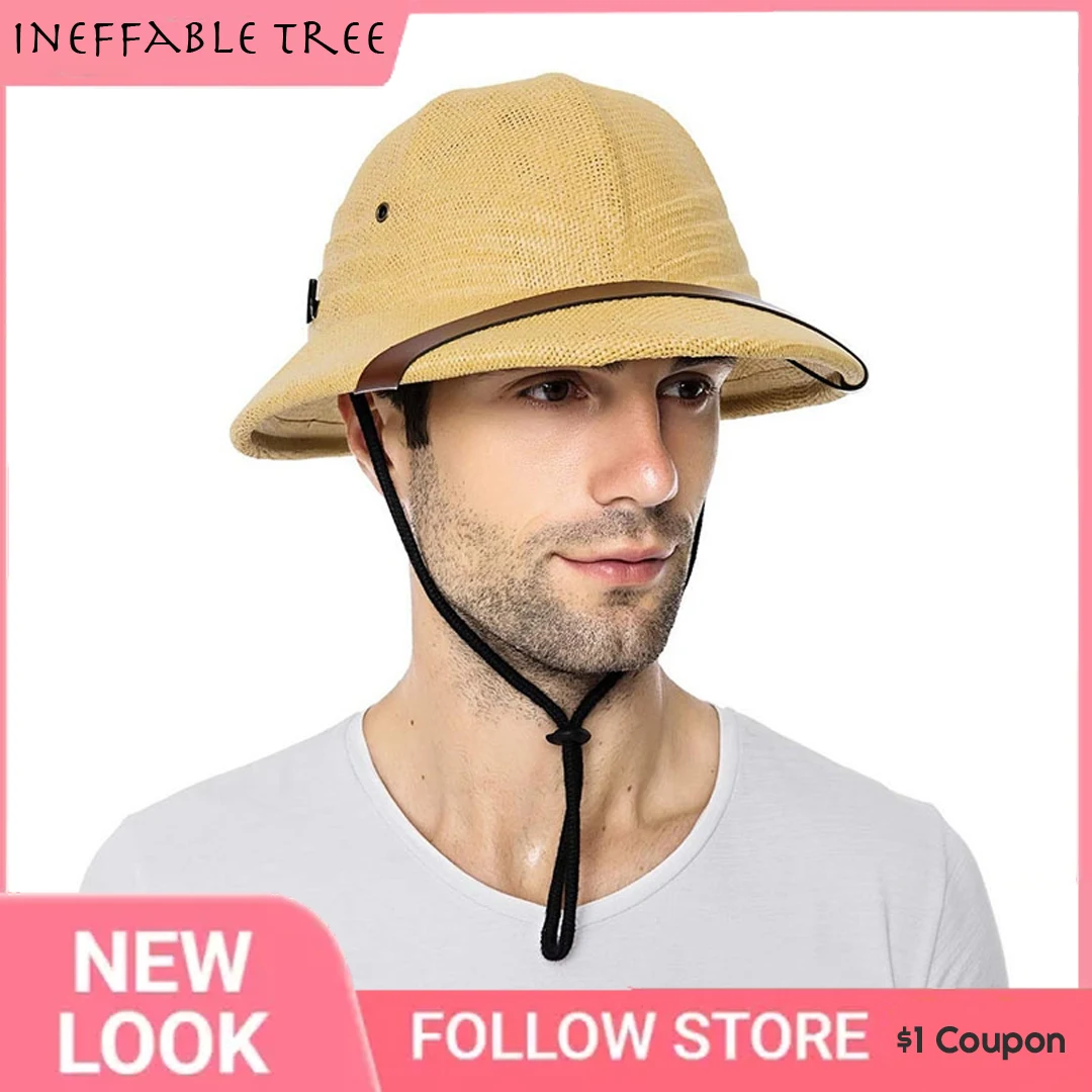 Top Trends: Parent-child Vietnam Toquilla Straw Helmet Pith Sun Hat For Boy Girl War Army Hat British Explorer Hat Safari Jungle Miners Cap Shoppable Styles