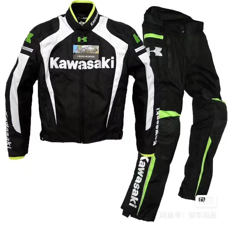 Top Trends: New Kawasaki Motorcycle Suit Motorcycle Riding Suit Set Men's Kawasaki Motorcycle Coat Windproof And Warm Four Seasons Racing Su Shoppable Styles