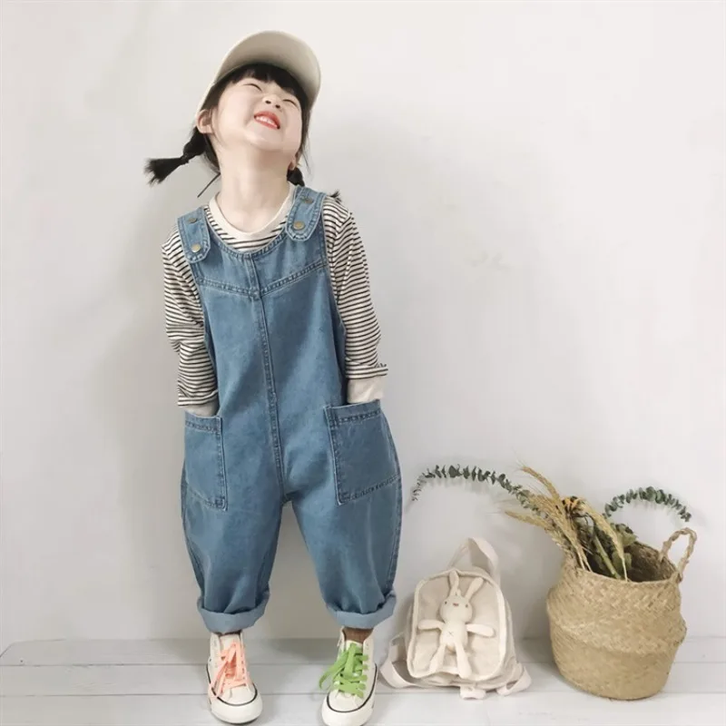 Top Trends: Unisex Child Jean Pants Baby Boy Solid Denim Overalls Infant Jumpsuit Children's Clothing Kids Overalls Autumn Girls Outfits Shoppable Styles