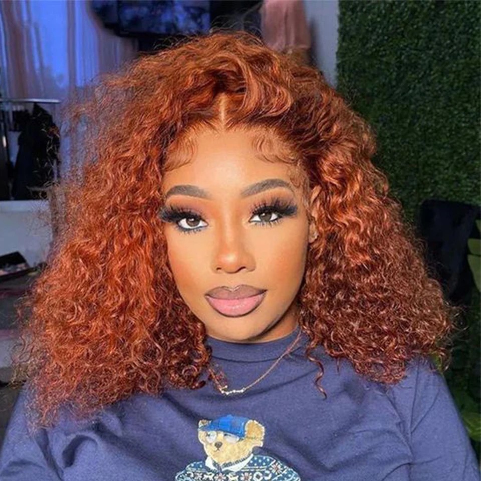 Top Trends: Chocolate Brown Short Human Hair Wigs For Women 13X6X1 Deep Wave Bob Lace Front Wigs Short Highlight Curly Brazilian Hair Wigs Shoppable Styles