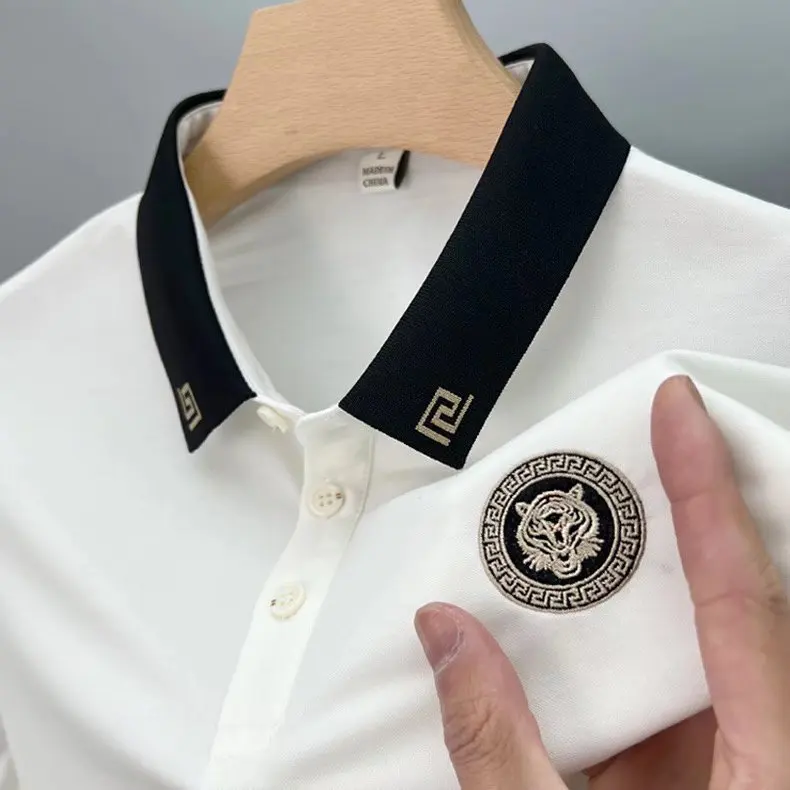 Top Trends: New Summer Men&#039;s Business Short Sleeve Polo Collar Cotton T-shirt Youth Fashion Solid Embroidered Polo Shirt Top T-shirt M-4xl Shoppable Styles