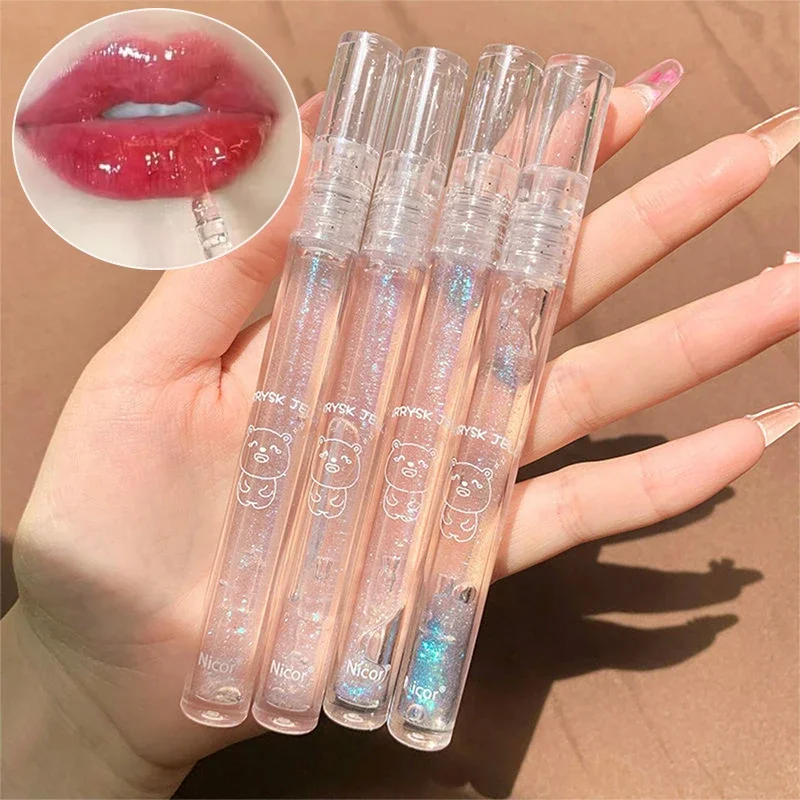 Top Trends: High Glossy Transparent Lip Gloss Lasting Moisturizing Nourishing Shiny Crystal Jelly Lipstick Reduce Lip Lines Makeup Cosmetics Shoppable Styles