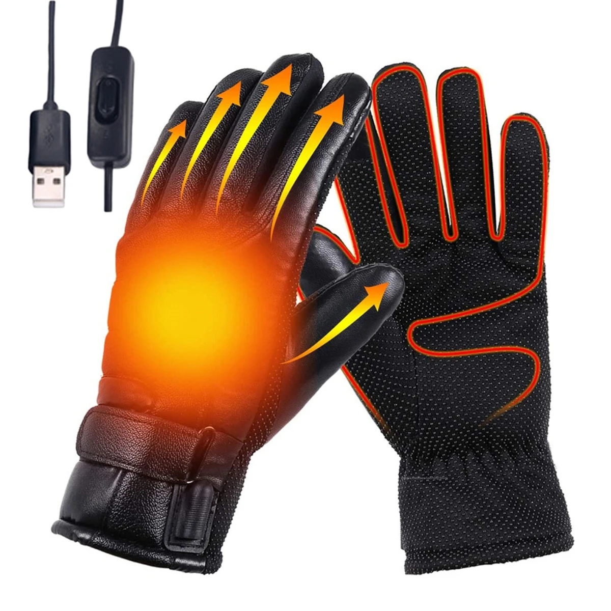 Top Trends: Winter Thermal Cycling Gloves Waterproof Cycling Gloves Touchscreen Hand Warmer USB Electric Gloves Heated Gloves For Motorcycle Shoppable Styles