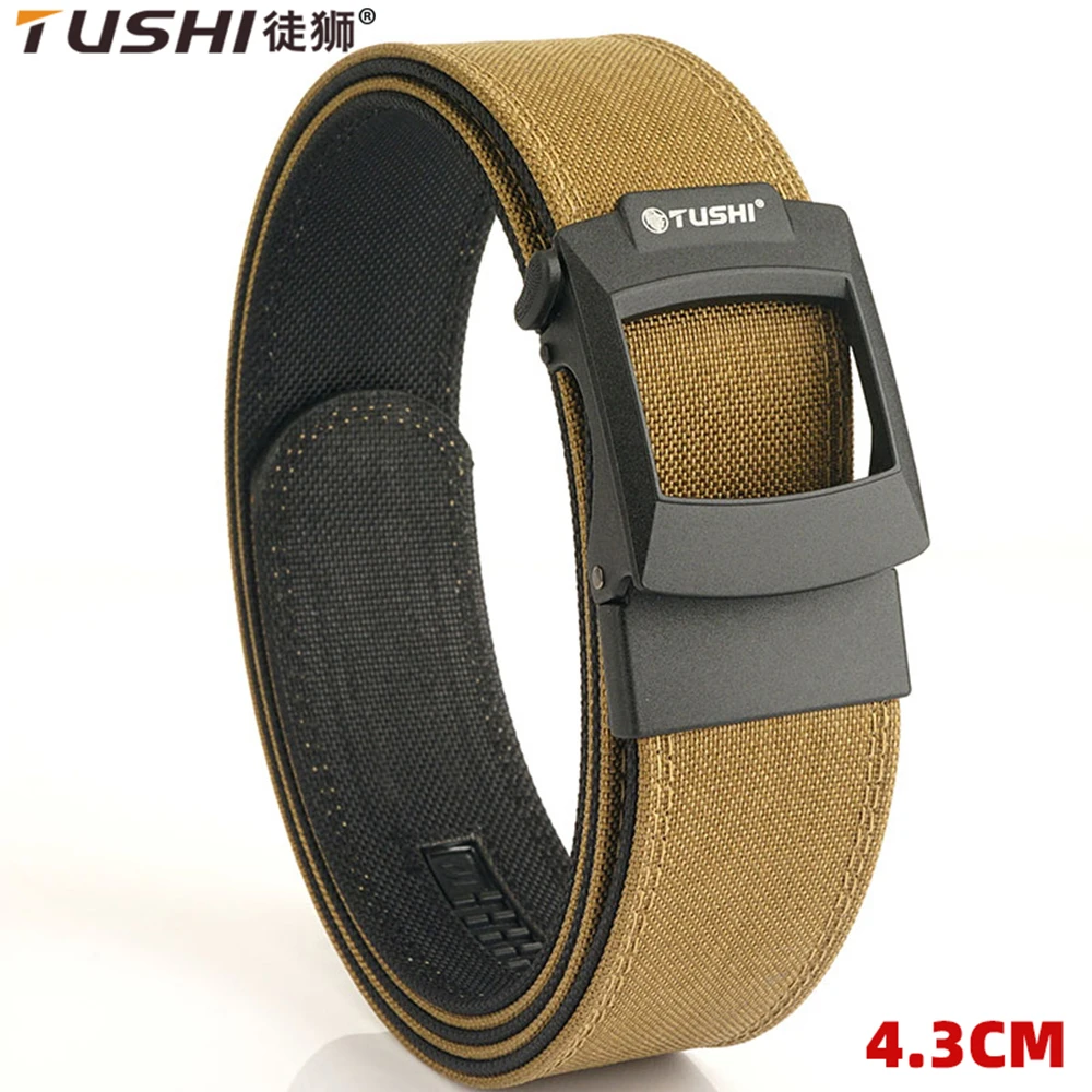 Top Trends: TUSHI New Military Belt For Men Sturdy Nylon Metal Automatic Buckle Police Duty Belt Tactical Outdoor Girdle IPSC Accessories Shoppable Styles