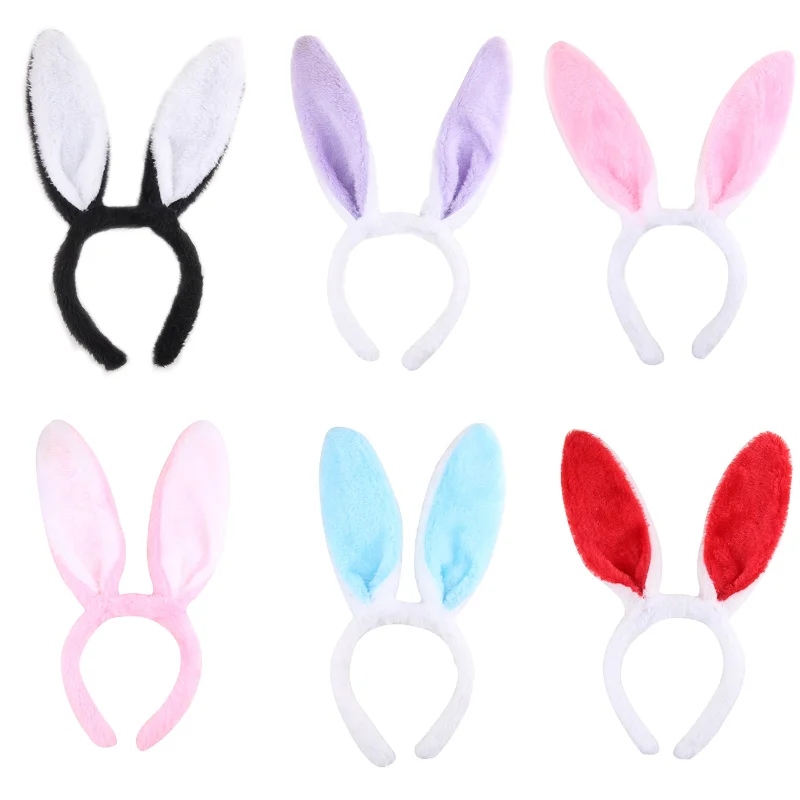 Top Trends: Cute Easter Adult Plush Bunny Ears Hairbands Soft Rabbite Ears Headbands For Women Girls Anime Cosplay Party Hair Accessories Shoppable Styles