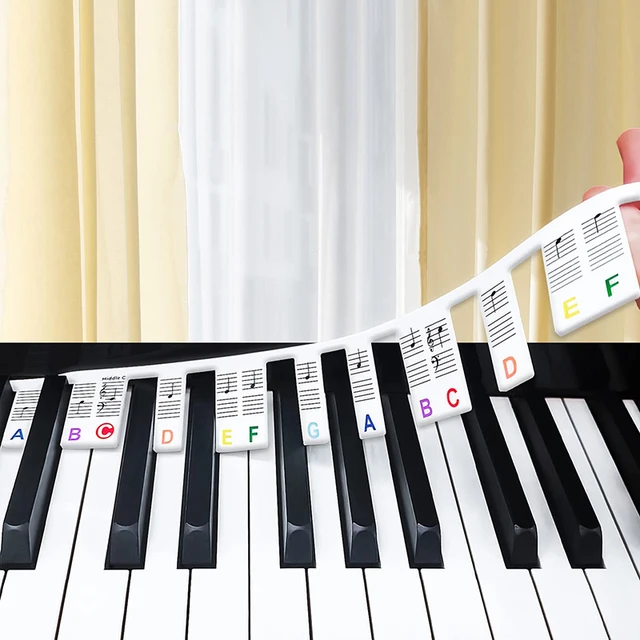 Marqueur d'attro de notes de clavier de piano, superposition de bandes de  silicone, pâte libre, guide de piano pour débutants, autocollants  d'entraînement pour enfants, 61, 88 prédire - AliExpress