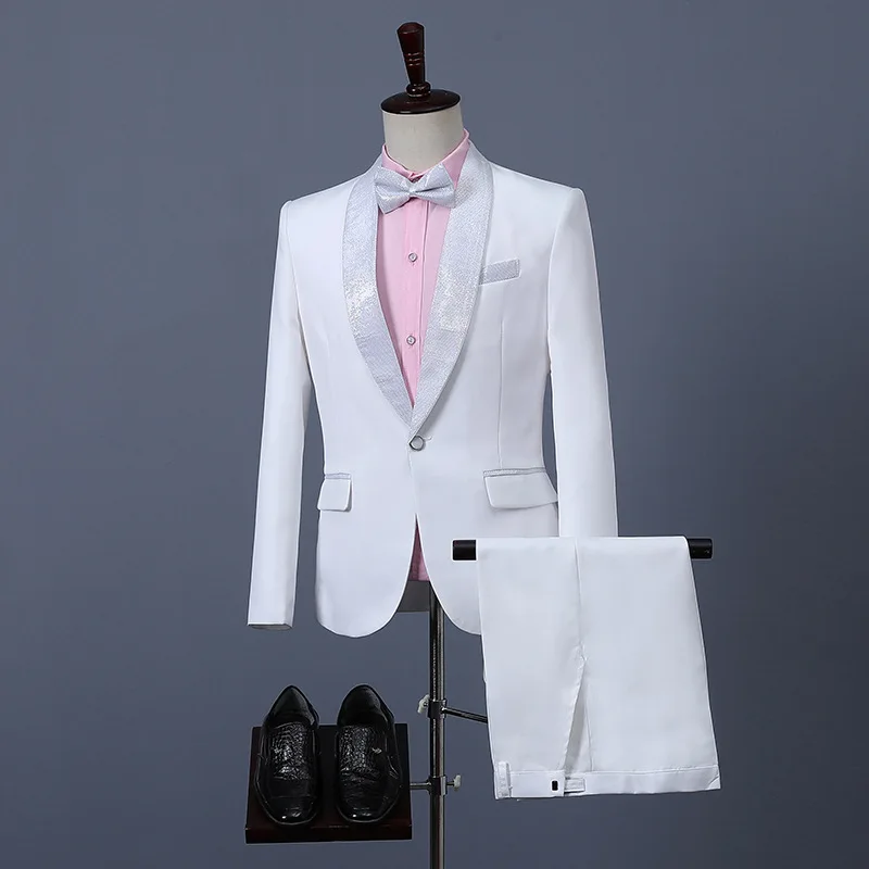 Top Trends: 2023 New Suit Suit Men&#039;s Three-Piece Suit Korean Style Suit Slim White Professional Best Man Groom Dress With Bow Tie Tuxedo Shoppable Styles