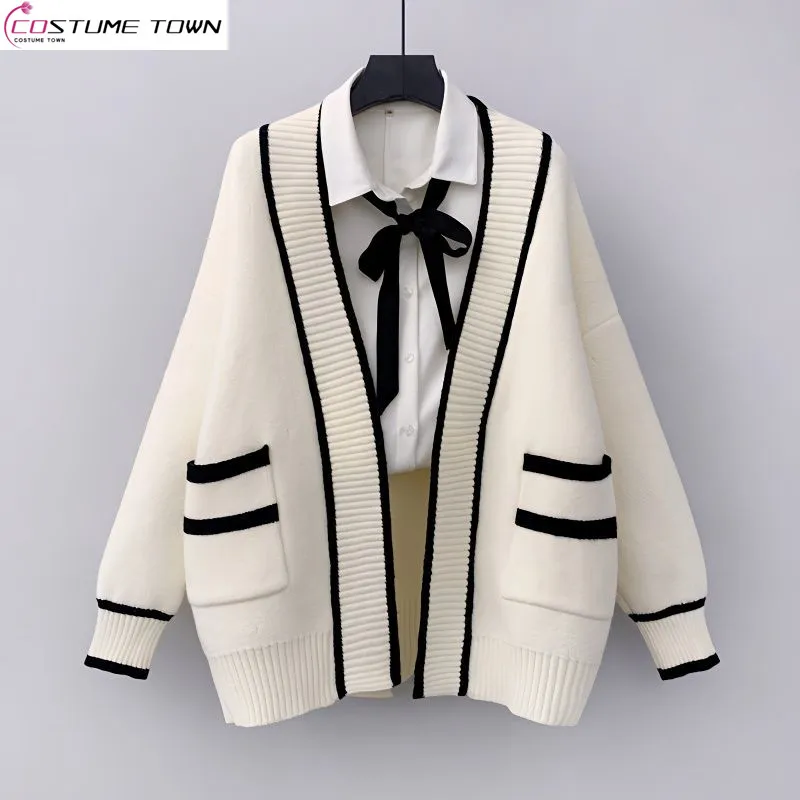 Top Trends: 2023 Spring And Autumn New Korean Version Loose Mid Length Pocket Academy Style Fashion Sweater Cardigan Coat Women&#039;s Knit Shoppable Styles