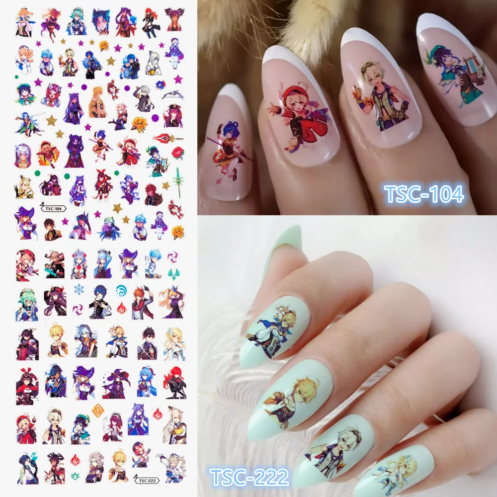 Top Trends: Newest TSC-104-222 Anime Characters Series 3d Nail Art Sticker Nail Decal Stamping Export Japan Designs Rhinestones Shoppable Styles