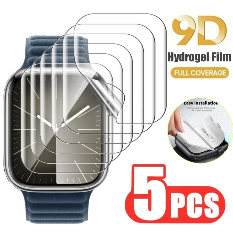 Top Trends: 5PCS Hydrogel Film For Apple Watch Ultra 49MM 7 8 41MM 45MM Screen Protector For Apple Watch 9 5 6 SE 3 2 1 40MM 44MM 42MM 38MM Shoppable Styles