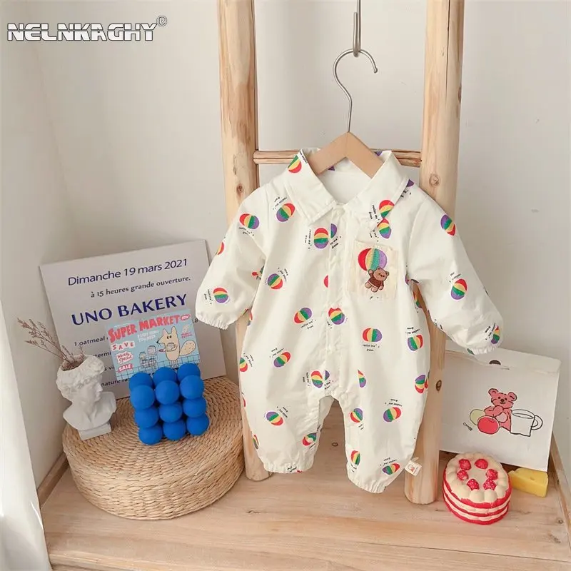 Top Trends: 2023 Autumn Newborn Kids Boys Full Sleeve Cartoon Bear One-piece Infant 100% Cotton Jumpsuits Toddler Baby Romper 0-24M Shoppable Styles