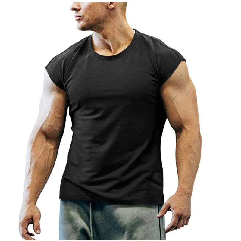 Top Trends: Summer New T-shirt Bodybuilding Muscle Tank Men's O-neck Solid Color Casual Sports Sleeveless Shirt Male Workout Fitness Tops Shoppable Styles