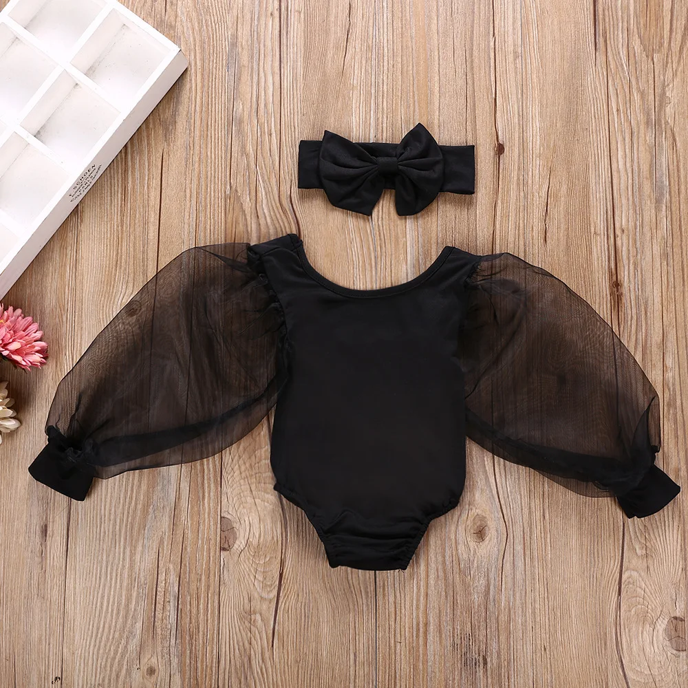 Top Trends: Newborn Baby Girl Clothes Spring Autumn Fashion Long Sleeve Bodysuit Lovely Jumpsuit Headband 2pcs Baby Girl Outfit Set Shoppable Styles