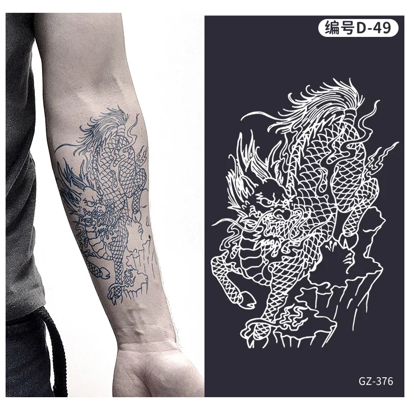 Top Trends: Lasting 15 Days Herbal Tattoo Stickers Juice Gradient Semi-permanent Fake Tattoo Waterproof Shiny Cool Flower Arm Men Women Shoppable Styles