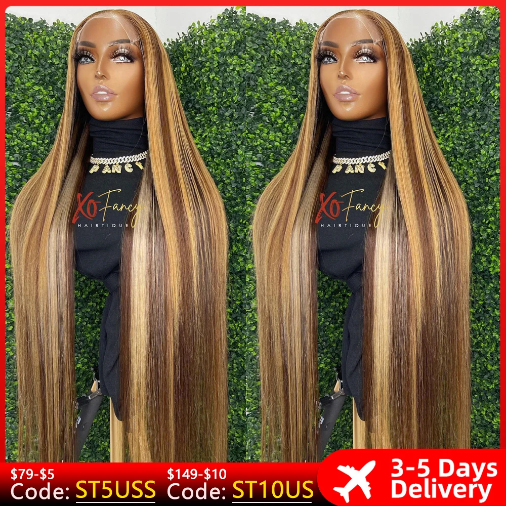 Top Trends: 13x4 Highlight Wig Human Hair Ombre Blonde Colored 360 Straight Lace Frontal Wig Hd Lace Wig 13x6 Human Hair Lace Front Wigs Shoppable Styles