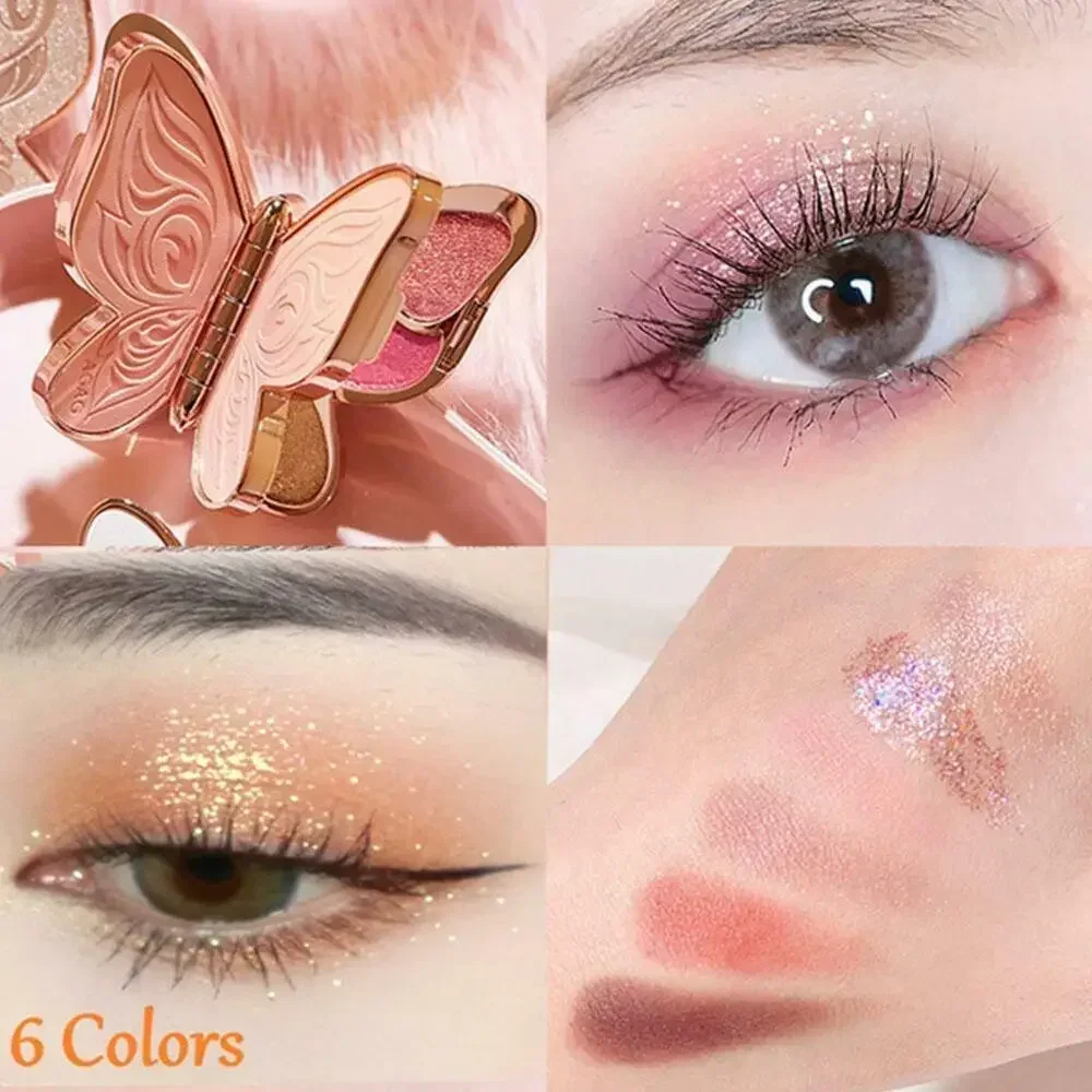 Top Trends: 2022 New 6 Colors Eyeshadow Palette Butterfly Eye Shadow Lucky Koi Pearl Sequins Glitter Matte Makeup Plate Glitter Eyeshadow Shoppable Styles - Image 5