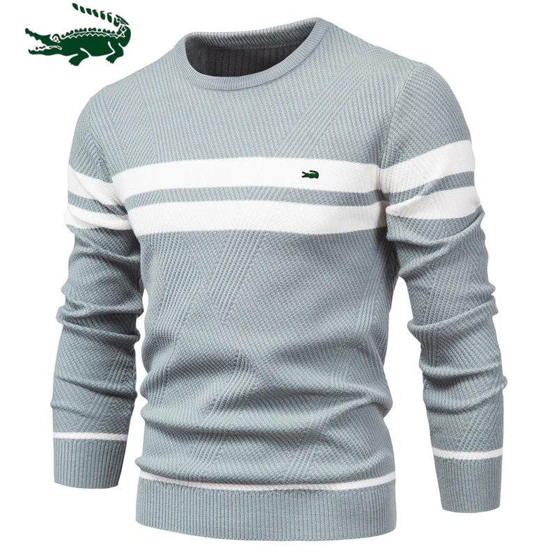 Top Trends: High Quality New Mens Boys Winter Stripe Sweater Thick Warm Pullovers Men's O-neck Basic Casual Slim Comfortable Sweaters Shoppable Styles - Image 3