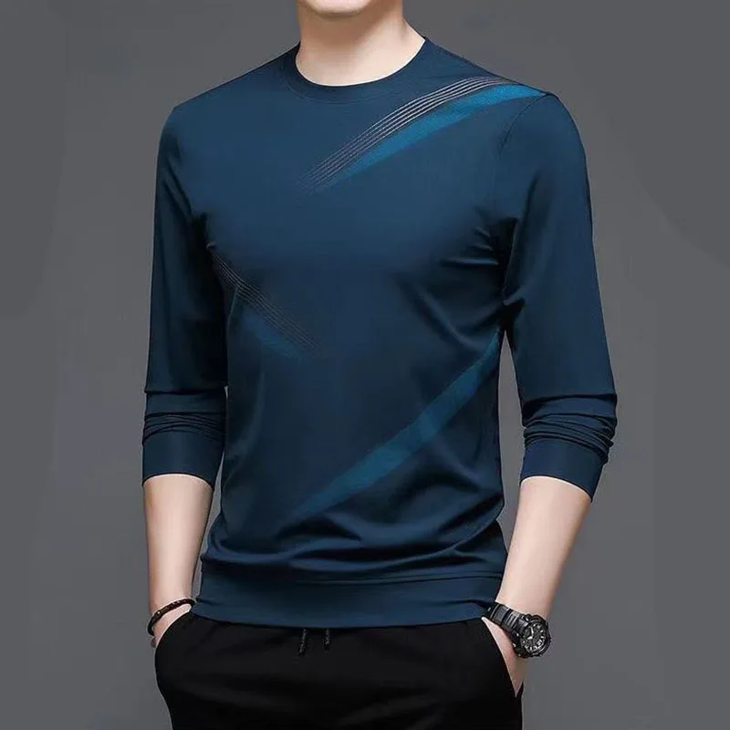 Top Trends: Streetwear Fashion Men Long Sleeve T-shirt Spring Autumn Basic Business Male Clothes Jersey Korean Bottoming Loose Casual Tops Shoppable Styles