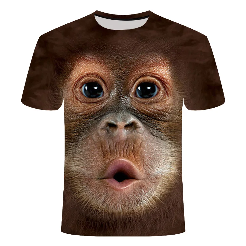 Top Trends: Fun Novelty Cute Animal Pig Cow Dog Orangutan Sheep Series T-shirt Men And Women 3D Printed Harajuku Style T-shirt Summer Top Shoppable Styles - Image 4