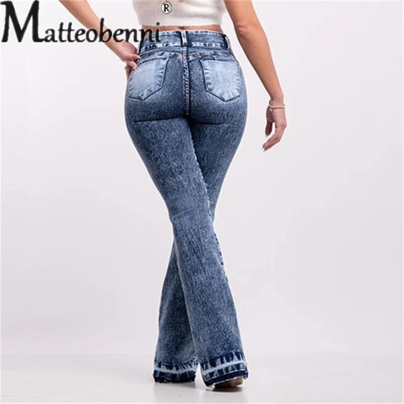 Top Trends: Fashion Stretch High Waist Flared Jeans Ladies Sexy Slim Fit Show Hip Commuter Denim Pants 2023 Women's Sensible Style Trousers Shoppable Styles - Image 6