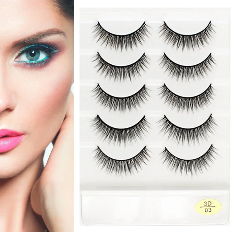 Top Trends: 5 Pairs 3D Mink Lashes Fake Eyelashes Handmade Wispy Fluffy Long Lashes Natural Eye Makeup Tools Eye Lashes Individual Lashes Shoppable Styles