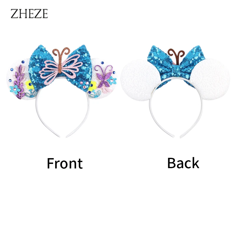 Top Trends: 2023 Chic Disney Encanto Mouse Ears Headband For Girls Sequins 5"Bow Hairband Children Festival Hair Accessories Shoppable Styles - Image 4