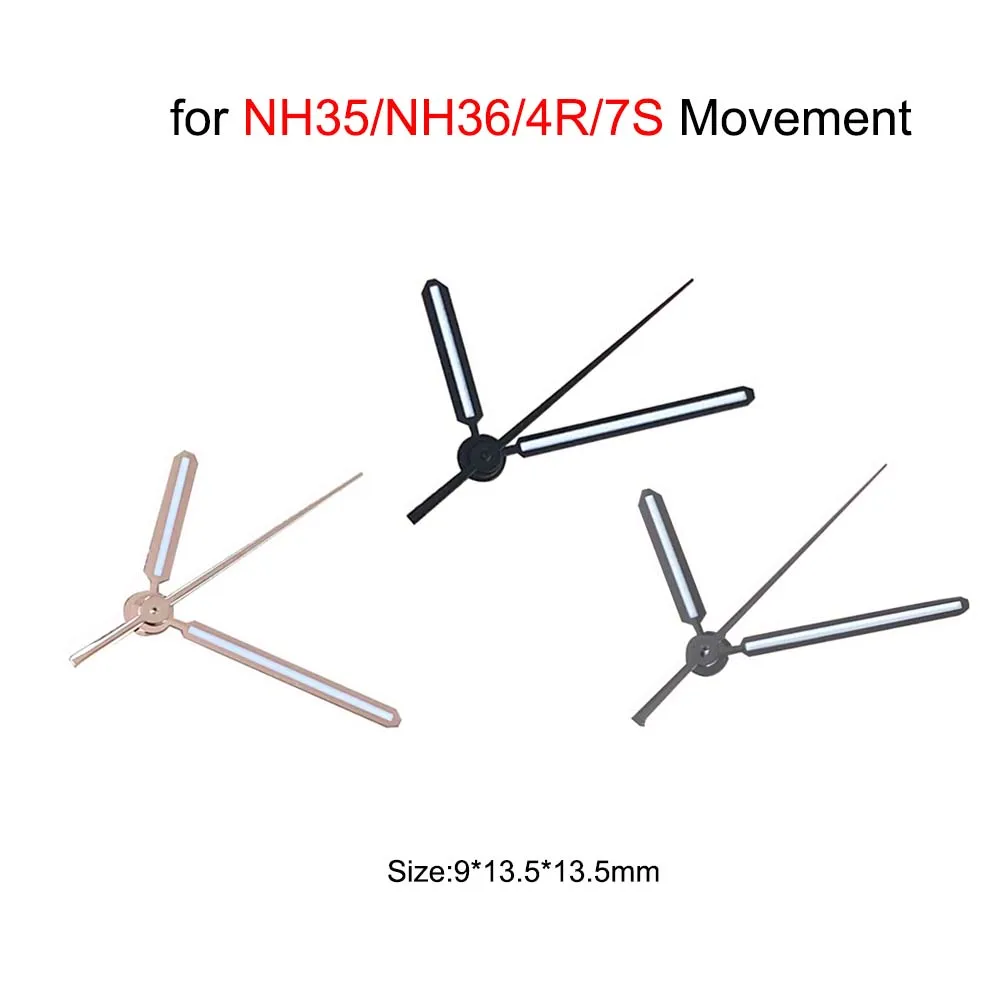 Top Trends: Green Luminous Watch Hands Set For NH35 / NH36 / 4R / 7S Movement Modified Watch Pointers 9*13.5*13.5mm 3Pins Needles Shoppable Styles