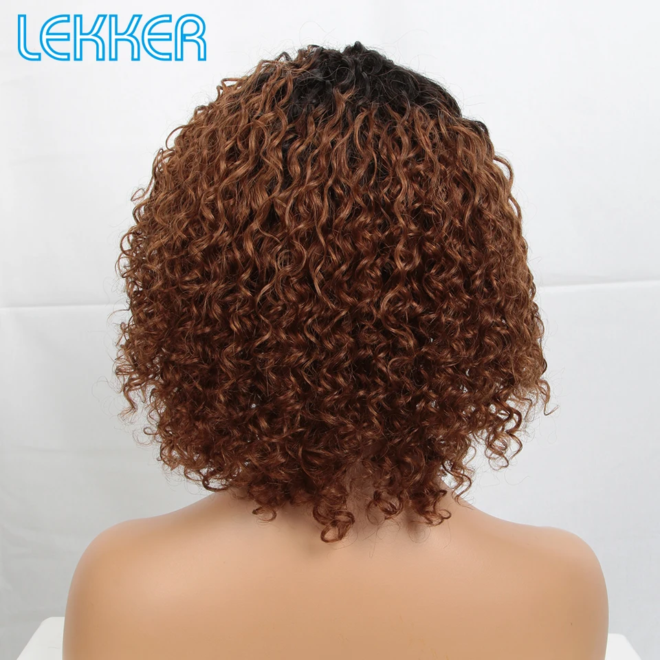 Top Trends: Lekker Wear And Go Ombre Brown Short Deep Curly Bob Human Hair Lace Wig For Women Glueless Brazilian Remy Hair Glueless Colored Shoppable Styles - Image 5